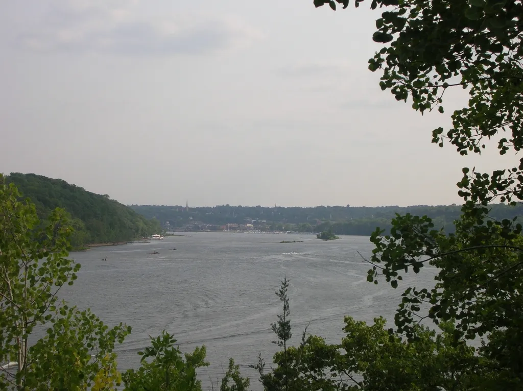 River valley with bluffs and trees